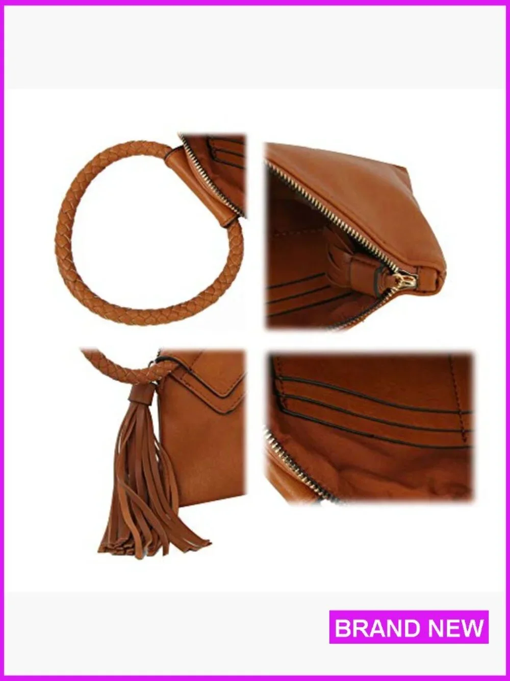 Vegan Leather Wristlet Clutch Evening Purse Womens Hand Strap Casual Formal
